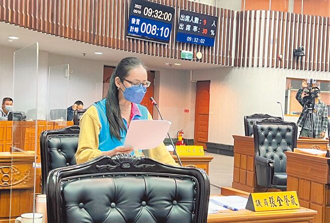 台東縣議員張全馨嵐19日質詢爆出某國中棒球教練2年多不當體罰、言語及肢體暴力，14名家長連署要求撤換該教練。（蔡旻妤攝）