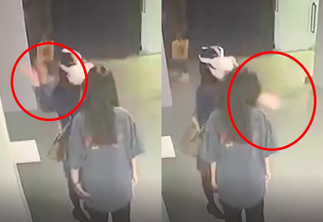 1名30歲的女子，誤以為展場工讀幫她將VR眼鏡黏好，拍頭的動作是在打她，竟動手狠甩工讀生一巴掌。（圖/翻攝自Dcard）