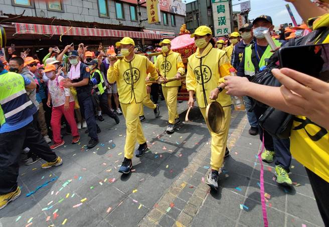 白沙屯媽祖鑾轎在今天上午10點半抵達朝天宮。（周麗蘭攝）