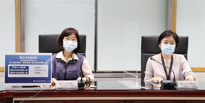 北市卫生局专门委员纪玉秋（左）在记者会上表示，车来速等四大筛检站总共筛检4435人。（北市卫生局提供／张芷瑜台北传真）
