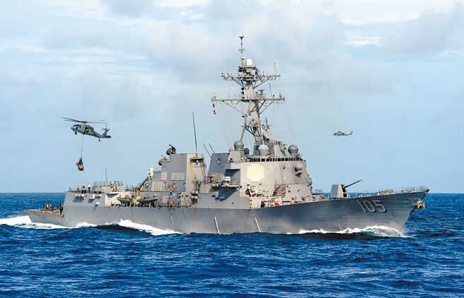 國際危機組織20日發布報告指出，隨著美中擴大在南海和台海的軍事活動，兩國在海上或空中發生誤判和意外的風險增加。圖為美國第七艦隊伯克級神盾驅逐艦杜威號2021年10月通過台灣海峽。（摘自美國海軍官網）