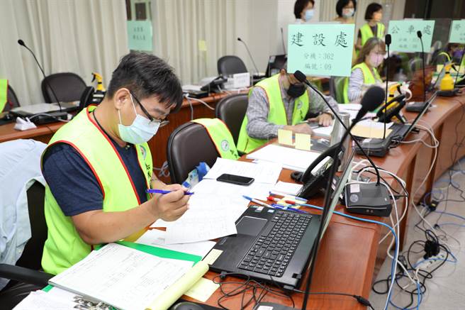嘉義縣政府已建立關懷中心，動員縣府近500人輪番上線，既接CALL IN 也CALL OUT，5月份的服務量已超過上萬通。（嘉義縣政府提供∕呂妍庭嘉義傳真）