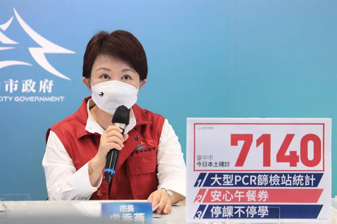 台中市23日本土确诊新增7140例，并新增5人死亡、5名中重症。（台中市政府提供／冯惠宜台中传真）