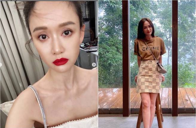 陈乔恩近照暴瘦（左图），锁骨超明显。（图／取材自陈乔恩Instagram）