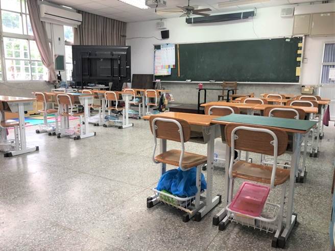 台東校園空蕩蕩，停課兩日到校率僅6.77％及5.93％。（蔡旻妤攝）