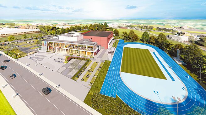 彰化縣政府計畫斥資3.5億元，在和美鎮打造「彰化縣立和美全民運動館」的模擬圖。（彰化縣政府提供／吳敏菁彰化傳真）