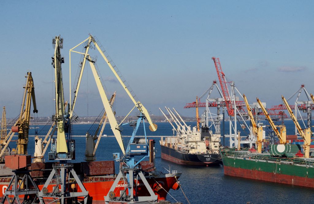 货船停在乌克兰黑海港口敖德萨（Odessa）的资料照。（路透）(photo:ChinaTimes)