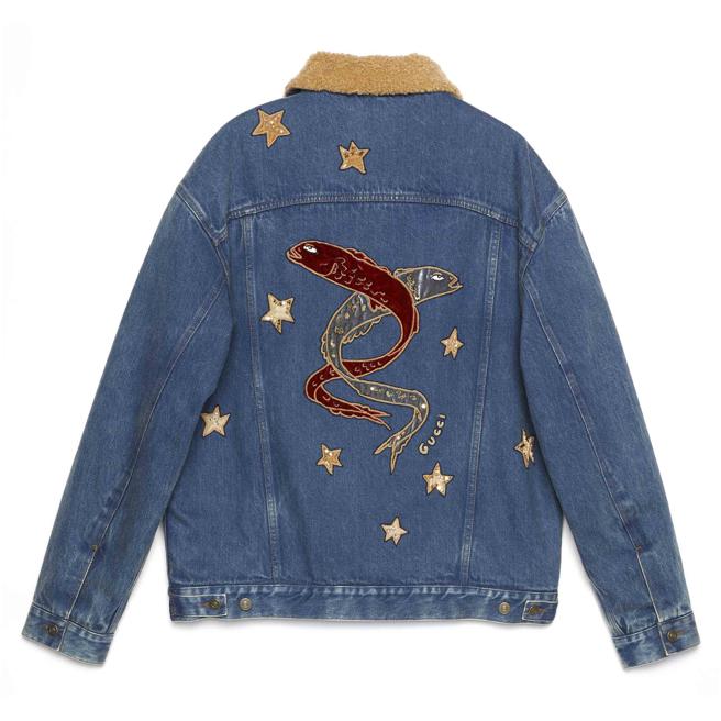 GUCCI 牛仔字母星座刺绣外套，17万6500元起。（GUCCI提供）