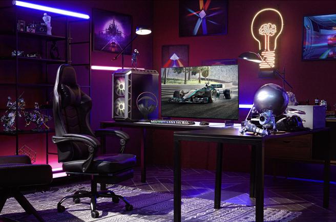 LG OLED C2为全球首款42吋OLED电视，具备0.1毫秒反应时间与低输入延迟，支援HDMI 2.1、NVIDIA G-Sync、AMD FreeSync Premium等，可是电竞游戏的最佳显示器。（LG提供）