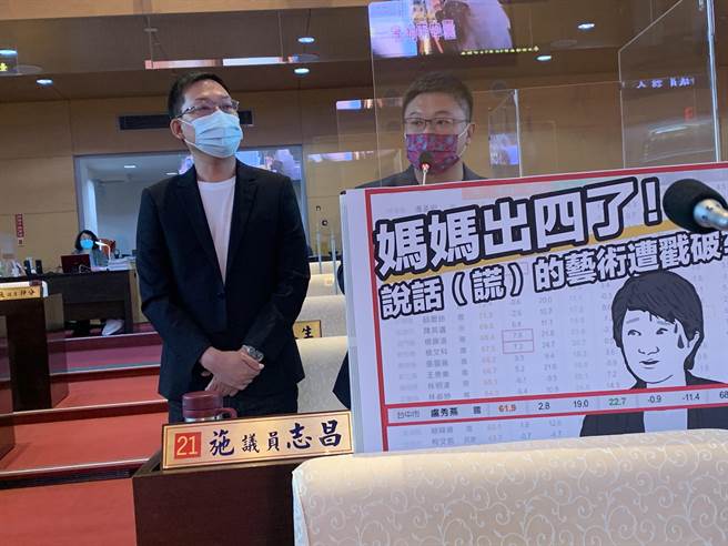 台中市议员施志昌（右起）、林祈烽表示，台中市儿童疫苗安排施打时间太慢，有家长等不及，跑到苗栗、彰化去打。（林欣仪摄）