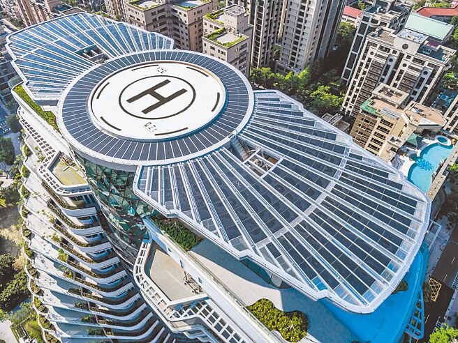 「陶朱隐园」超前规划，未来「空中汽车」（Air Car）可直达顶楼停机坪。图／中华工程提供