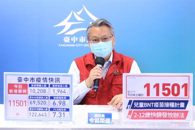 台中市副市长令狐荣达表示，儿童BNT疫苗施打，有许多家长很心急，提醒家长，针对5至11岁的儿童BNT疫苗注射，已经登记校园施打者「一定打得到」。（卢金足摄）