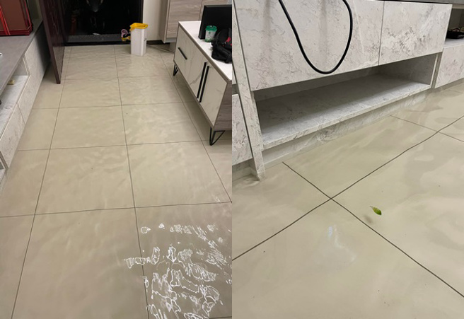 新房刚交屋1个月，屋内竟闹水灾，她怒控建商迟迟不处理。（图／翻摄自爆料公社二社）