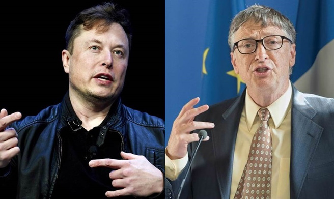 马斯克（左）、比尔盖兹近期不断互杠。（美联社/达志影像/shutterstock）
