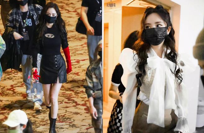 杨幂路透照完全驾驭2种风格。(图／取自微博)