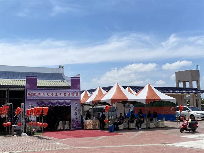 侯友宜母亲侯吕秀莲今天举行家祭未办公祭，中午出殡。（张亦惠摄）