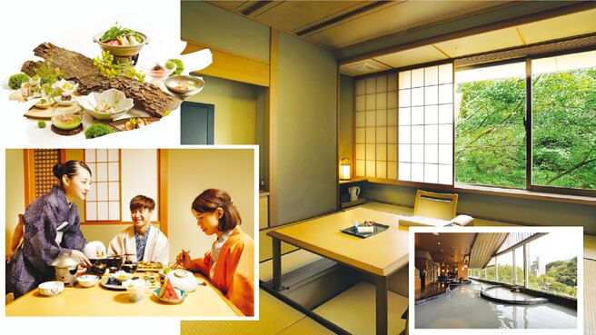 日胜生加贺屋推出「飨味宅度假 部屋食住房专案」，由受正统训练管家将料理送入客房，宾客能尽情在榻榻米上享用整套会席料理。图／日胜生加贺屋提供