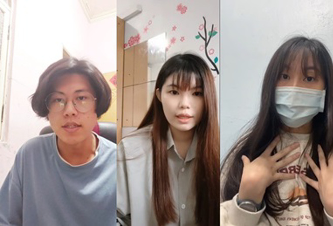 曾接受补助的圆梦学长姊勉励学弟妹。(图/新北市教育局提供)