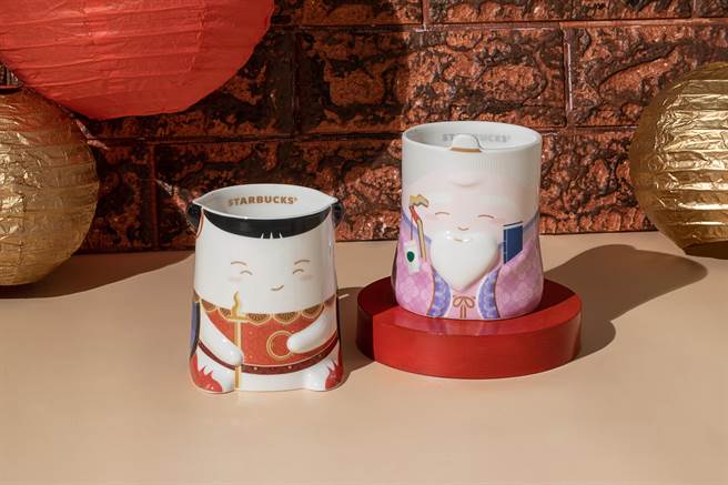 星巴克「北港平安馬克杯」與「北港幸福馬克杯」，售價550元起。（星巴克提供）