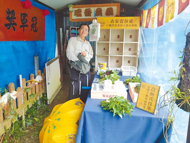 新北市农业局在五股观音山硬汉岭步道、深坑炮子崙茶山古道推出「新北希望市集」，让登山民眾选购最新鲜的在地农产品。（新北市农业局提供／叶德正新北传真）