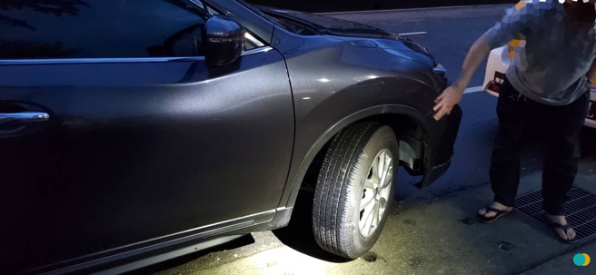 鄭男撞到人後竟辯：「以為撞到石頭」。（圖／警方提供）