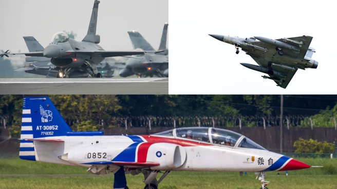 今年才過5個月就已發生3起飛安事故，2名飛官殉職。左上至下分別為F-16V、幻象、AT-3。（合成圖／黃子明攝、莊哲權攝、王姓航迷提供）