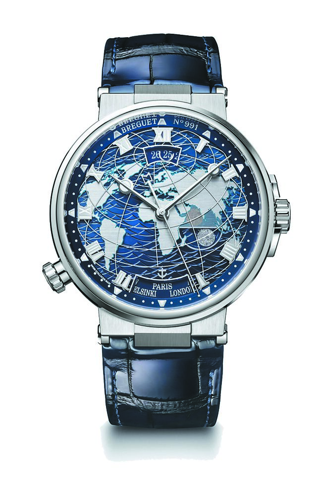 宝玑Hora Mundi 5557BB白金腕表，234万5000元。（Breguet提供）