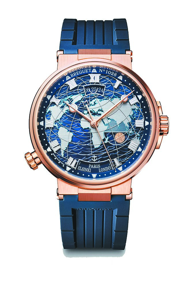 宝玑Hora Mundi 5557BR玫瑰金腕表，234万5000元。（Breguet提供）