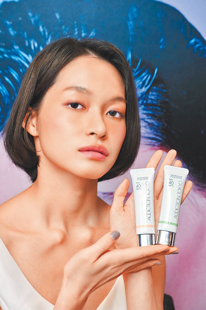 Addiction推出的四色水透癮潤色飾底乳既是妝前乳，也可當清透隔離霜使用，1100元。（Addiction提供）