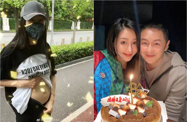陈浩民和蒋丽莎5年生4胎，如今蒋丽莎小腹隆起，引发外界好奇她是否肚皮有喜。（图／取材自微博）