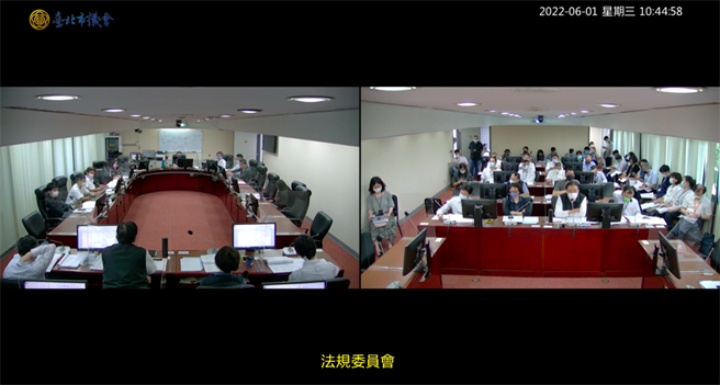 台北市议会法规委员会1日审议市府提案「净零排放管理自治条例」草案。（摘自议会官网）