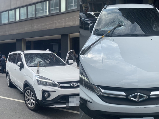 西门町今（1）下午3时传出枪响2声，新北市刑大与永和侦查队在侦办刑案时遭1辆嫌犯驾驶的轿车追撞，1名员警随即对空鸣枪，并逮捕一名犯嫌。(民眾提供)
