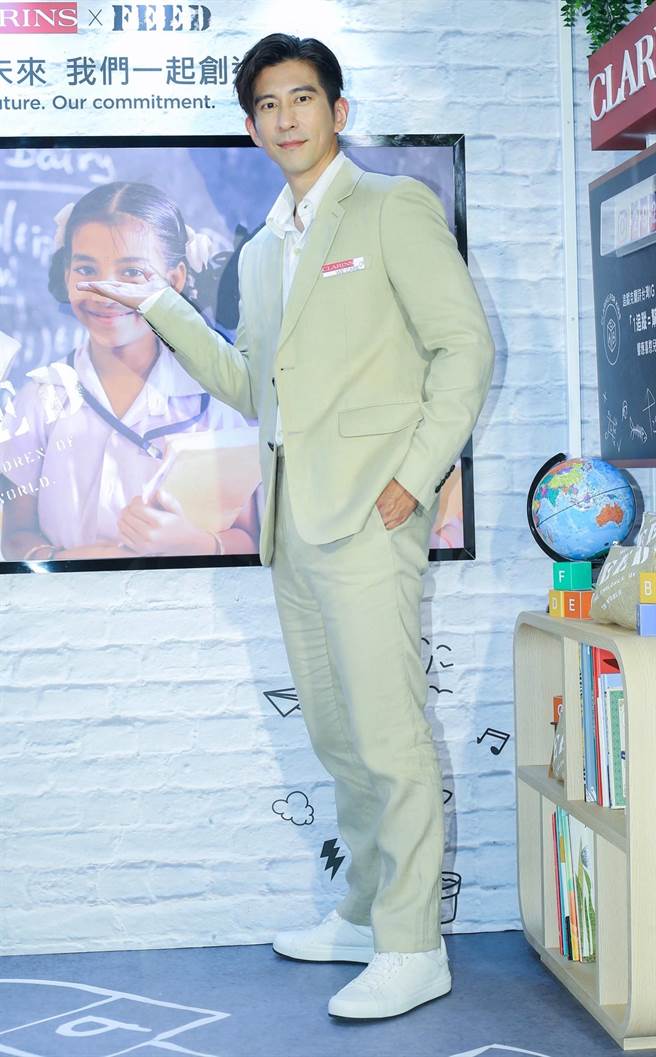 修杰楷1日出席克蘭詩「愛玩小學校」公益快閃店活動。（粘耿豪攝）