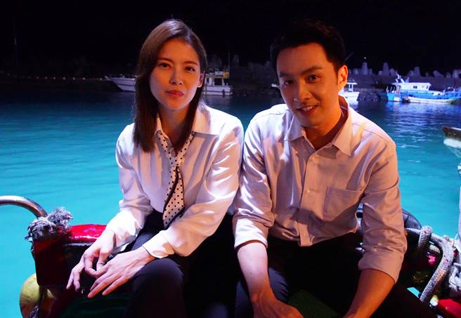 张雁名、王乐妍拍摄惊险戏后松一口气。（台视提供）