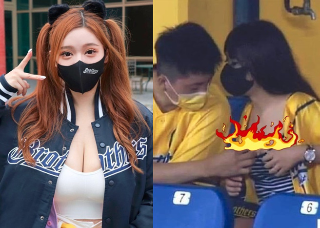 兄弟球迷不只有本垒奈(左)辣到犯规，场边也时常有意外惊喜画面被捕捉。（图／取自IG、脸书）