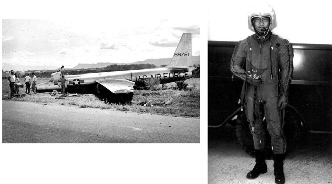 发生在1959年8月4日的U-2迫降小镇事件，一个穿着特殊压力衣的人(华锡钧将军)从奇特的飞机中爬出，被小镇视为外星人降落事件。(图/华锡钧将军提供)