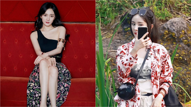 楊冪近日上節目前被網友發現私下的真實模樣。（圖／微博）