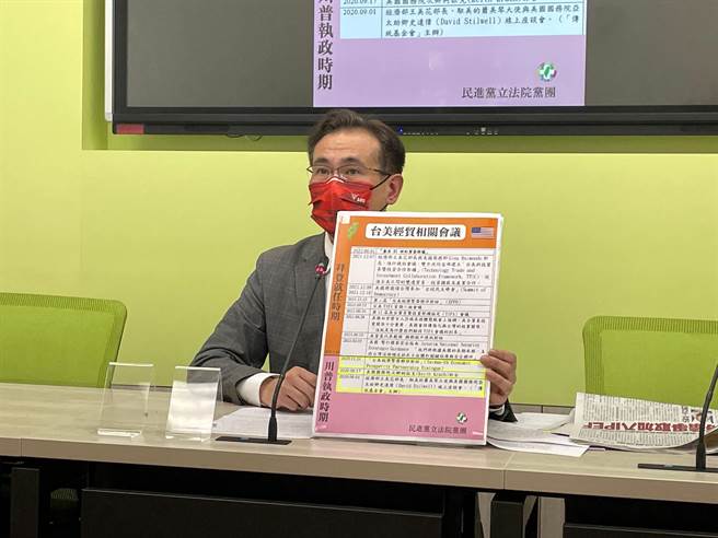 民進黨立法院幹事長鄭運鵬表示，這代表國民黨對美國的立場與方向，讓美國跟國際有所疑慮，不然不會有「我們回來了」這件事。（葉書宏攝）