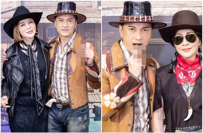 呂良偉曬出的照片中，只見他與劉嘉玲和關之琳分開合照，引發外界揣測。(呂良偉Ray微博)