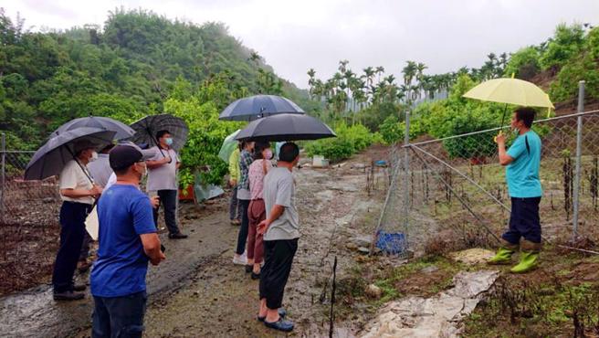 嘉义林管处辅导农民架设电围网，透过高电压低电流的电牧导线防治猕猴，架设方式安全且不会造成人与野生动物的伤害。（图/ 中央社）