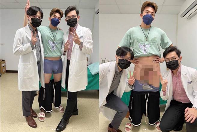 孙生搞笑幽默的个性，连去做割包皮手术，都不忘展现术后成果跟医师合照，「小孙生」尺寸吓坏粉丝。(图/ 摘自孙生IG)