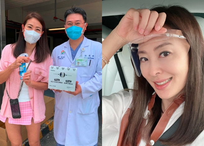 賈永婕親自奔走各種捐助物資善舉不遺餘力，被譽為「防疫女神」。（圖／取自賈永婕臉書）