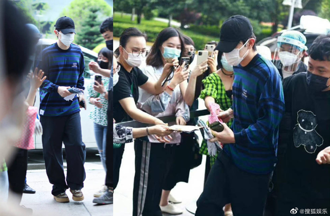 媒体直击邓伦现身。（图／微博）