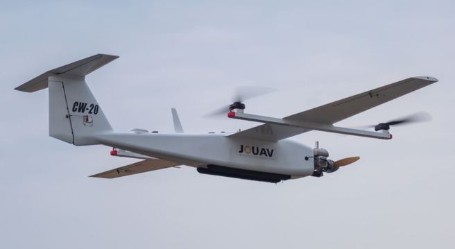 CW-20中小型油电混合动力垂直起降固定翼无人机。（中国纵横股份）