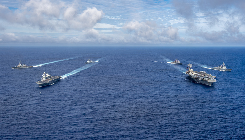 南韩军方宣布，南韩与美国举行了联合军事演习，并有一艘美军航空母舰参与。（图／DVIDS）(photo:ChinaTimes)
