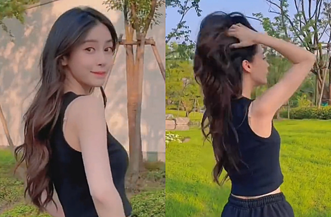 Angelababy晒溜滑板影片。（图／翻摄自angelababy微博）