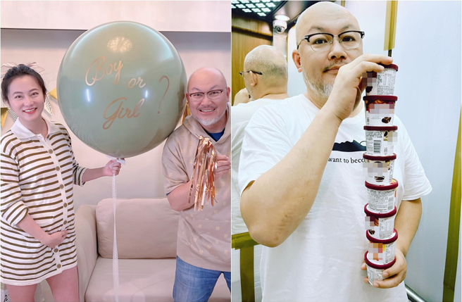 趙小僑目前懷孕32週，分享一張跟老公大買冰淇淋的照片，掀起網友兩極論戰。(取材自趙小僑 官方粉絲專頁臉書)