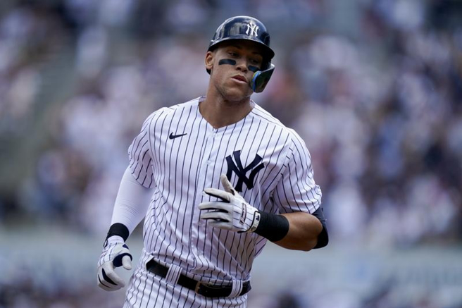 洋基外野手賈吉本季第21轟出爐。（美聯社）