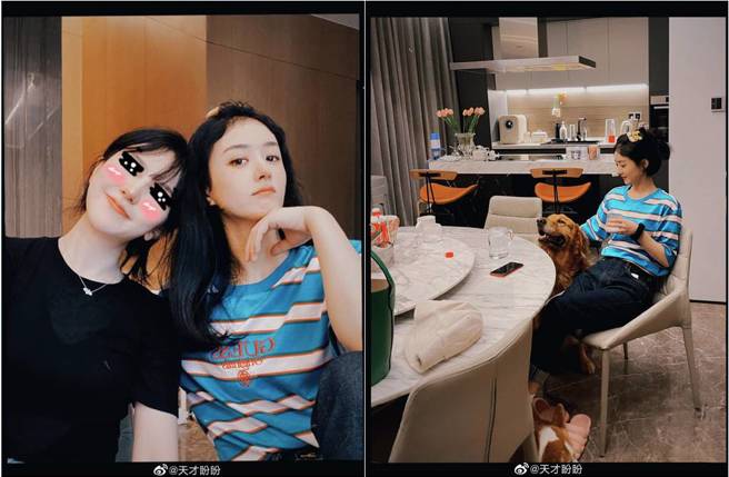 趙麗穎私下狀態極佳。（圖／取材自天才盼盼微博）