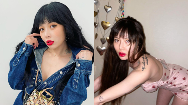 泫雅昨日在IG上晒出超火辣穿搭。（图／IG@hyunah_aa）